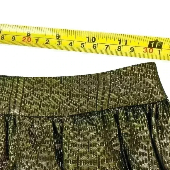 Topshop Womens  Gold Black Mini Skirt Sz2 Metallic Bubble Club Night Out Y2K - Picture 14 of 16